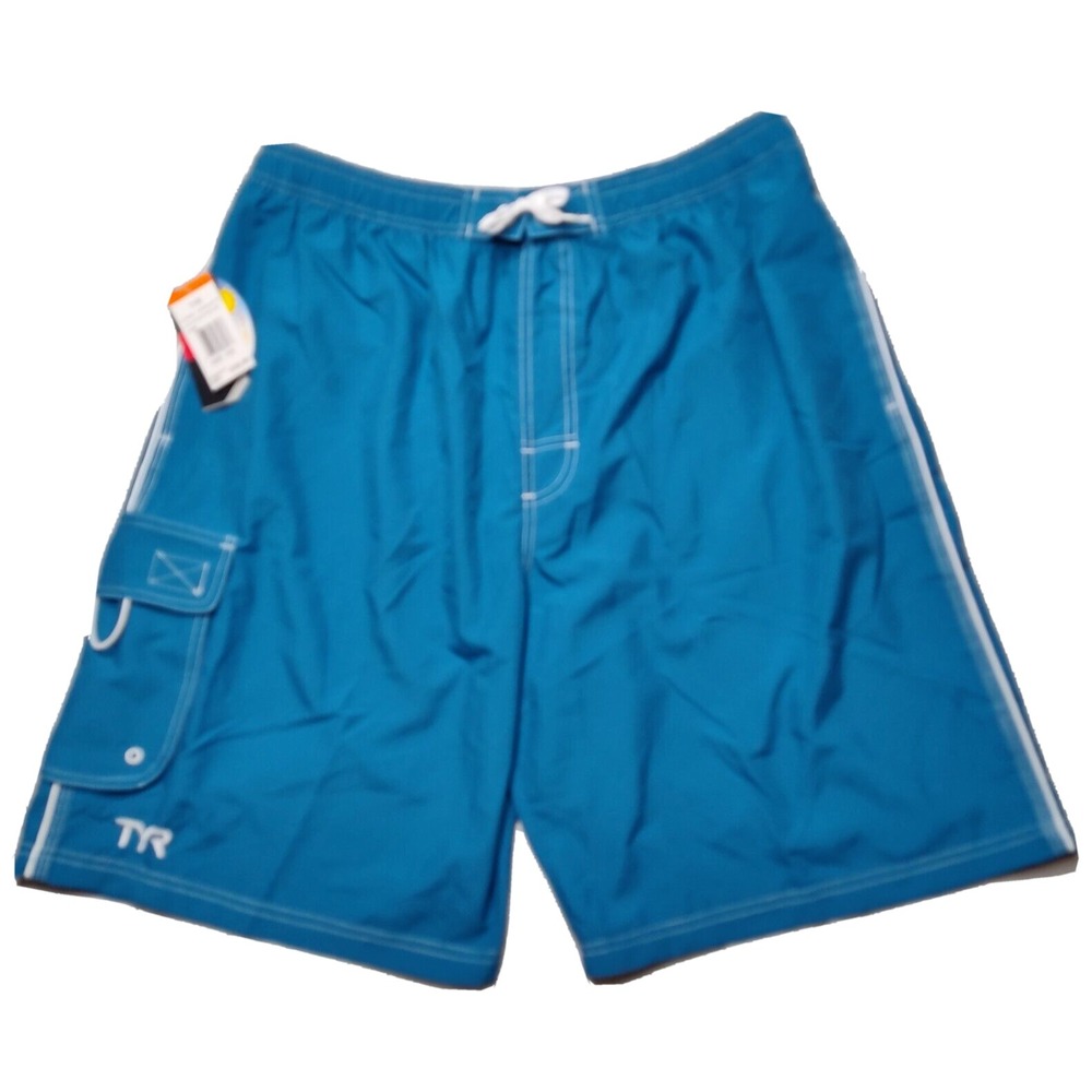 TYR‎  Ocean Blue 9" Challenger Swim Trunks - Men Size 2XL NEW